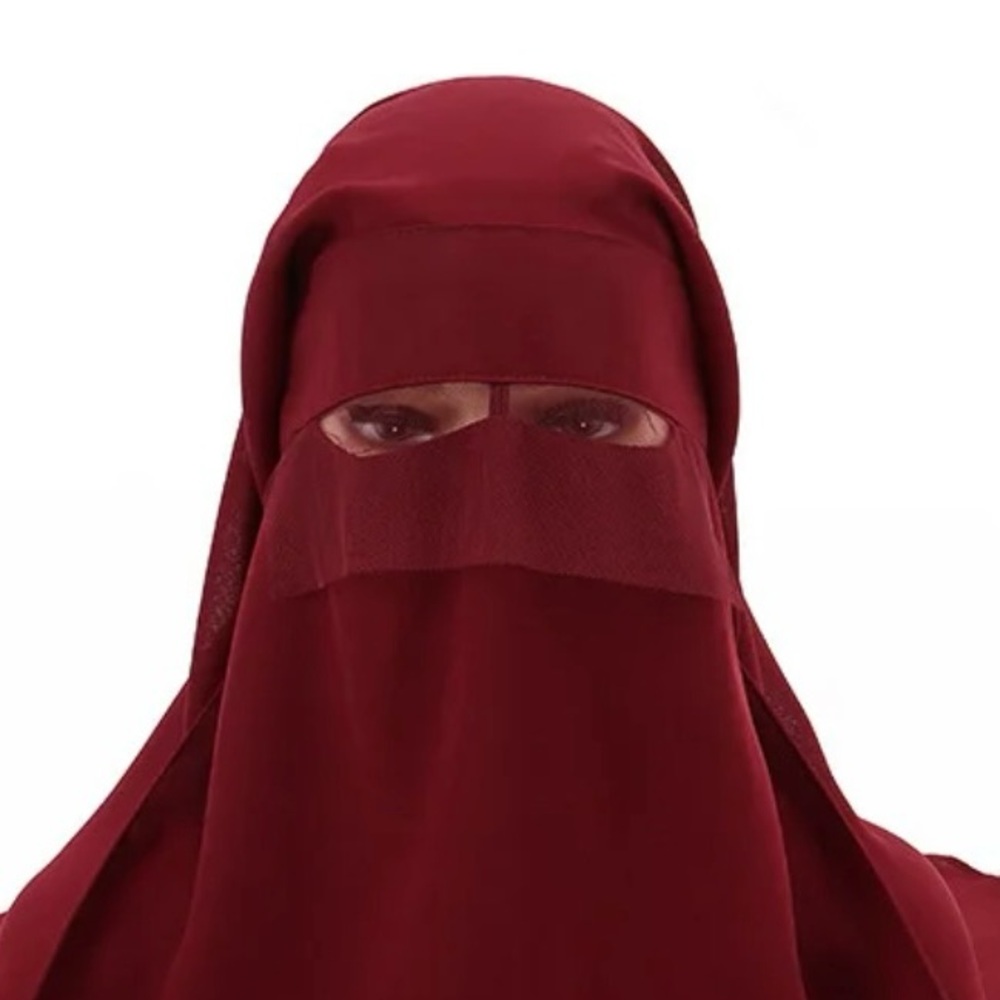 3 layared Niqab Saudi Niqab with nose string Islamic niqab face veil Muslim - Picture 2 of 4